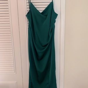 Lulus green satin dress